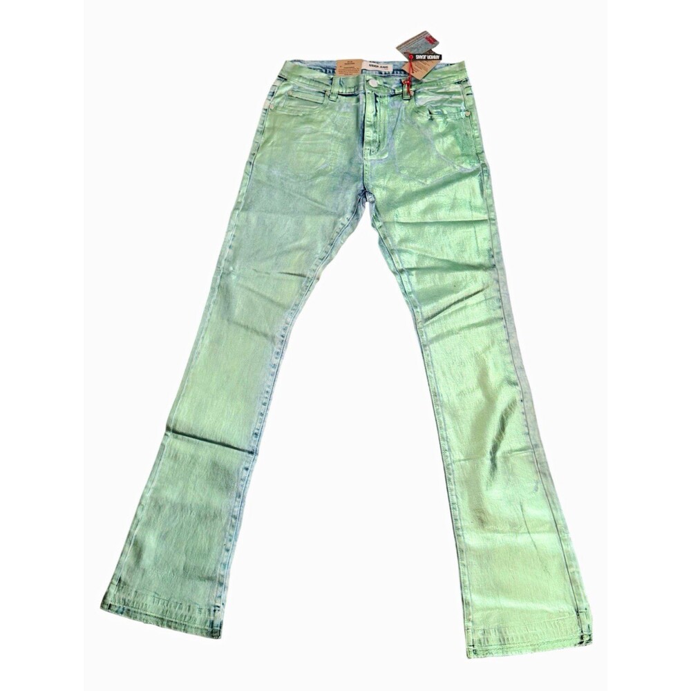 Armor Jeans Men's Green Light Wash Straight Leg  Denim Jeans Size 34x36